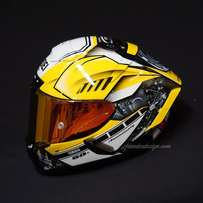 YZF-R1 “Alien SpeedBlock — 60th Anniversary Yellow” — Custom Shoei X-14