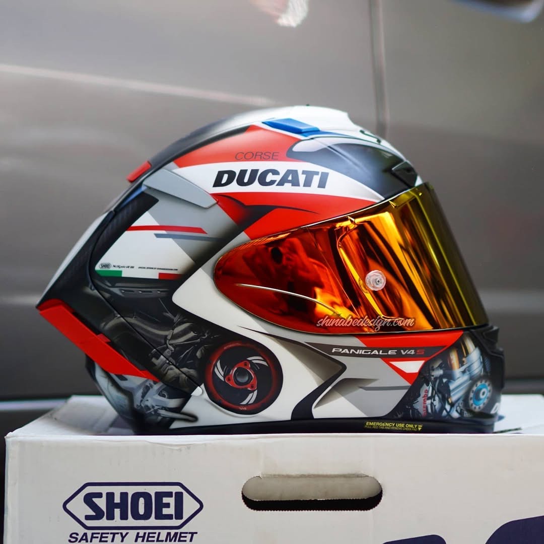 Panigale V4S “Corse Satin” — Custom Shoei X-14 (Matte Special)